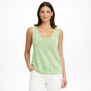 St John Sport Knit Tank Green Mint Sleeveless Top Back Logo Size M USA
